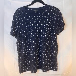 Halogen Blue Short Sleeve T-Shirt with Margaritas Decor Size XL